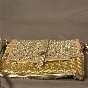 Haley beez Chic Gold Studded Clutch